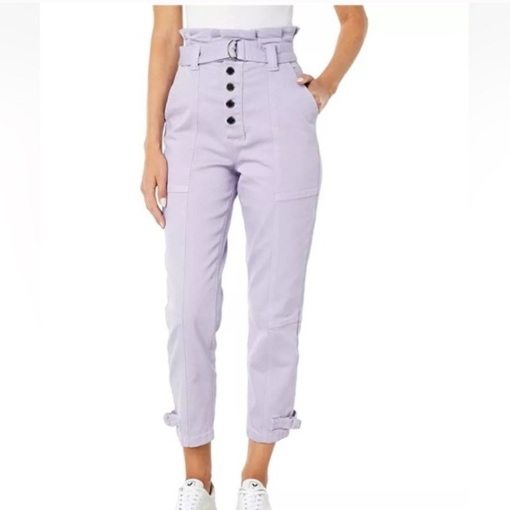 NWOT Ted Baker Jeans womens Paper-bag High Waisted Tapered Leg Lilac